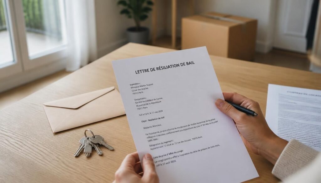 Lettre de résiliation du bail d’un appartement